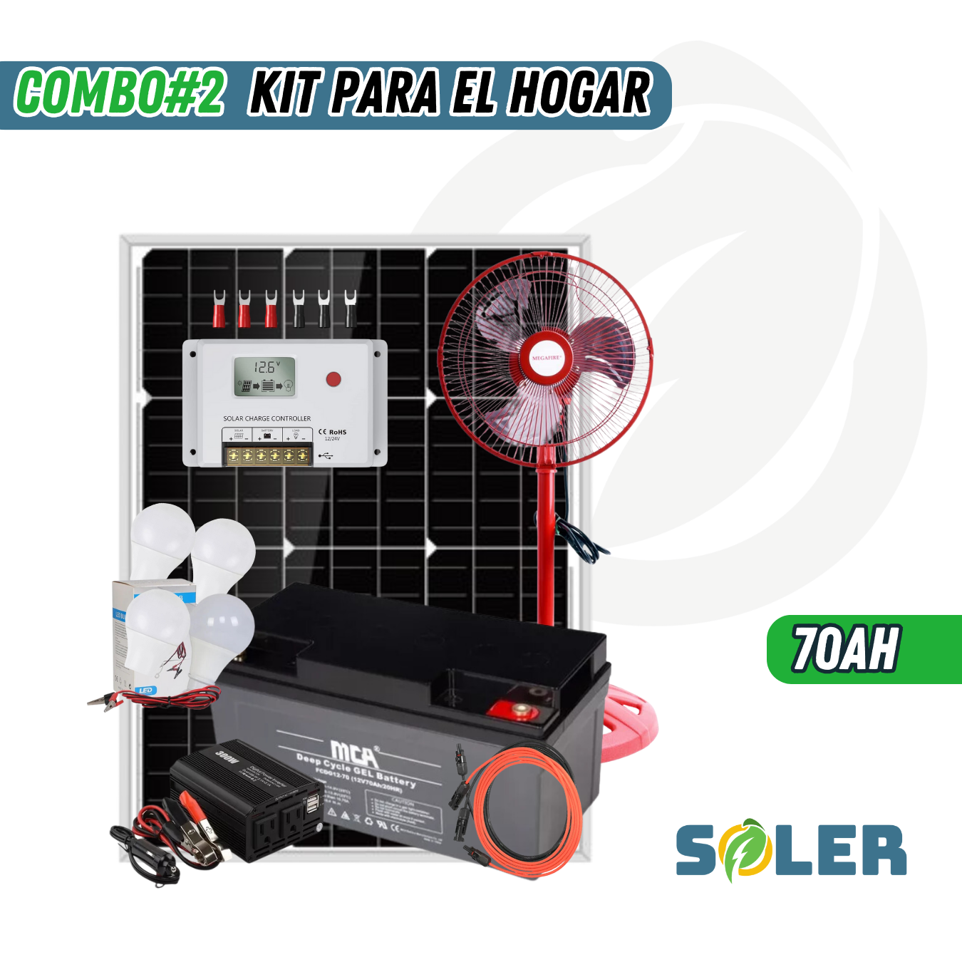KIT DE SISTEMA SOLAR 70AH