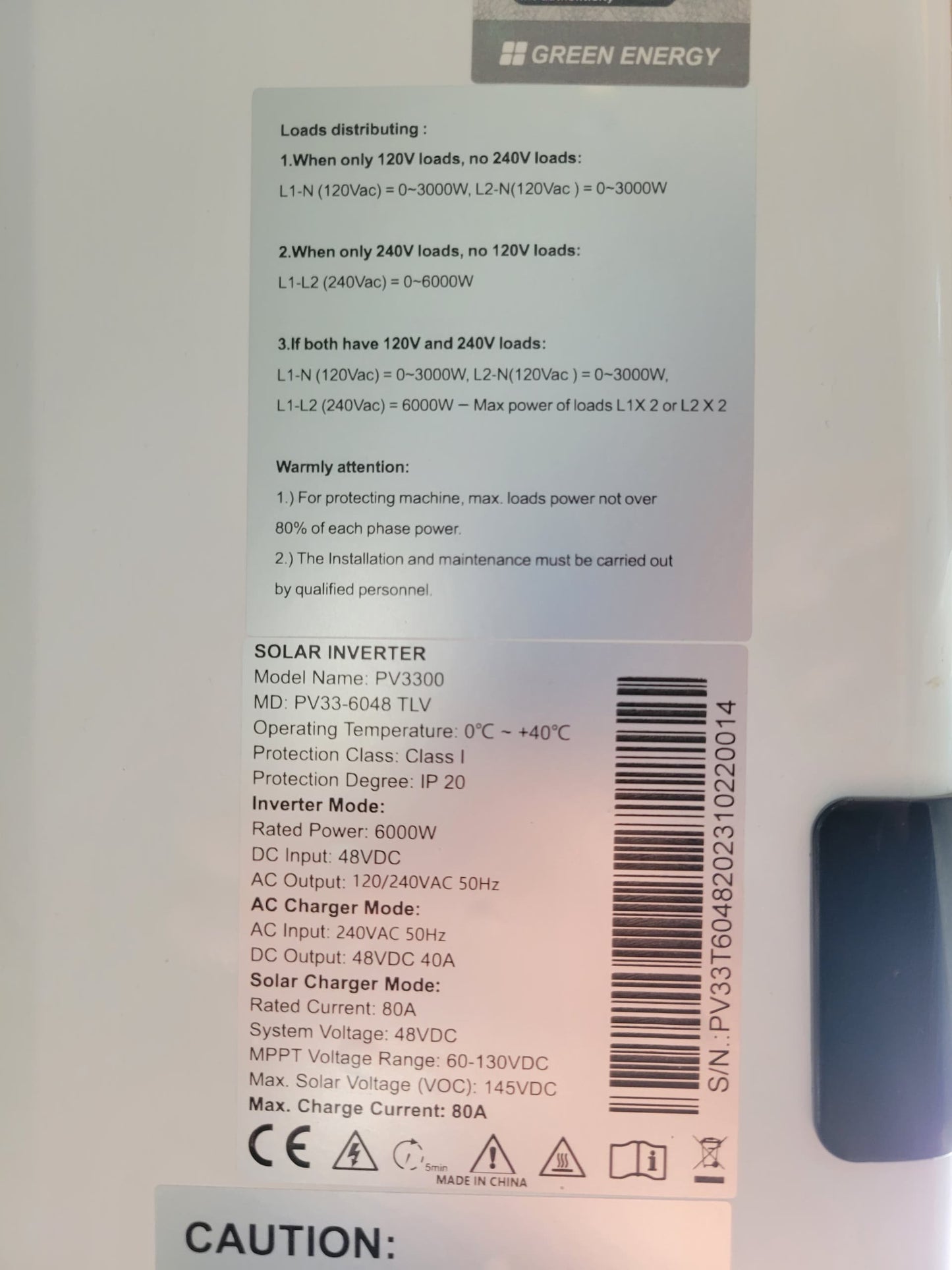 Inversor Híbrido Solar MUST 6KW 48V | Salida 110V/220V