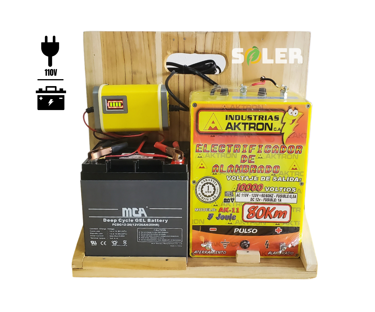Kit Cerca Eléctrica con Respaldo de Batería 80Km