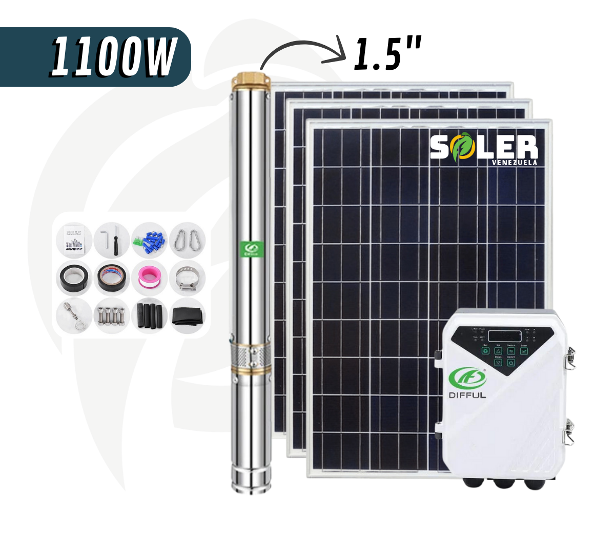 Bomba Solar Sumergible DPC 3" 84m 110V-1100W