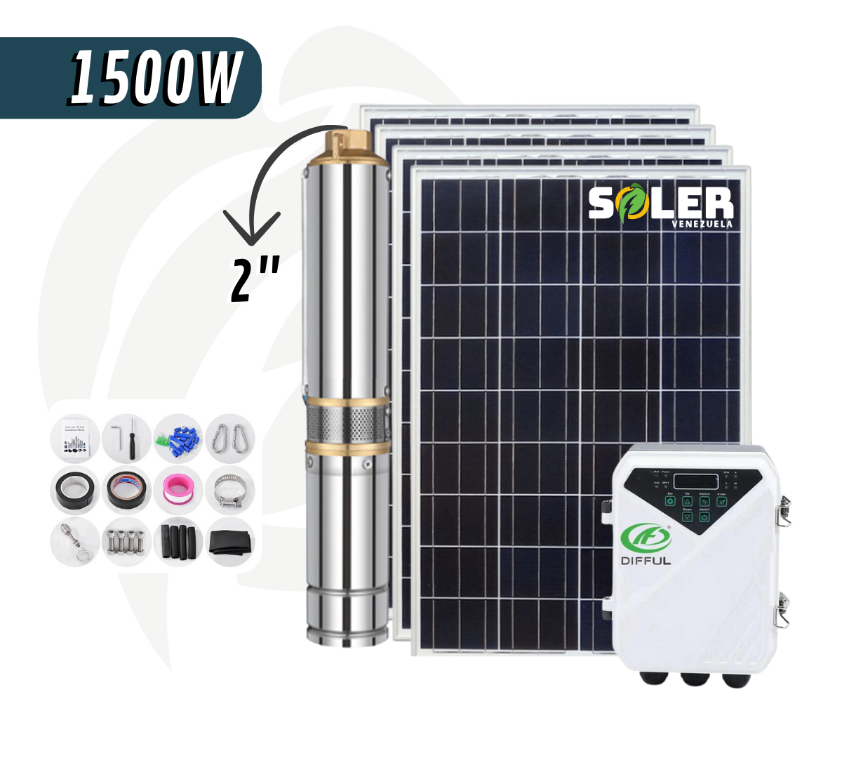 Bomba Solar Sumergible DLR 4" 100m 110V-1500W