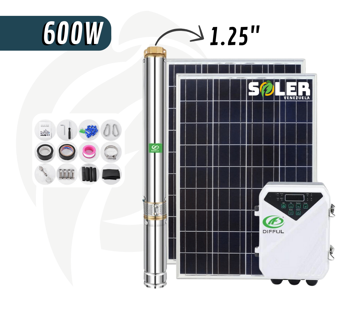 Bomba de Agua Solar Sumergible DPC 3" 80m 48V-600W