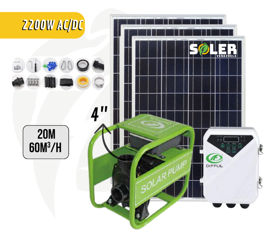 Bomba Solar Superficial 4" 20m 2200W AC/DC