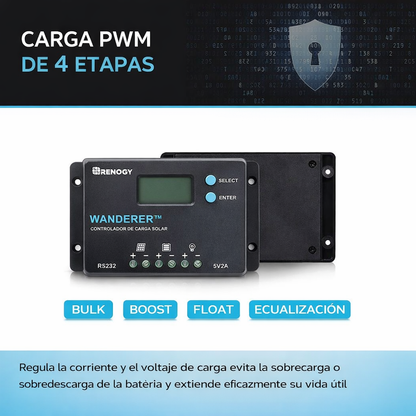 Controlador de Carga Solar Renogy Wanderer PWM 10A