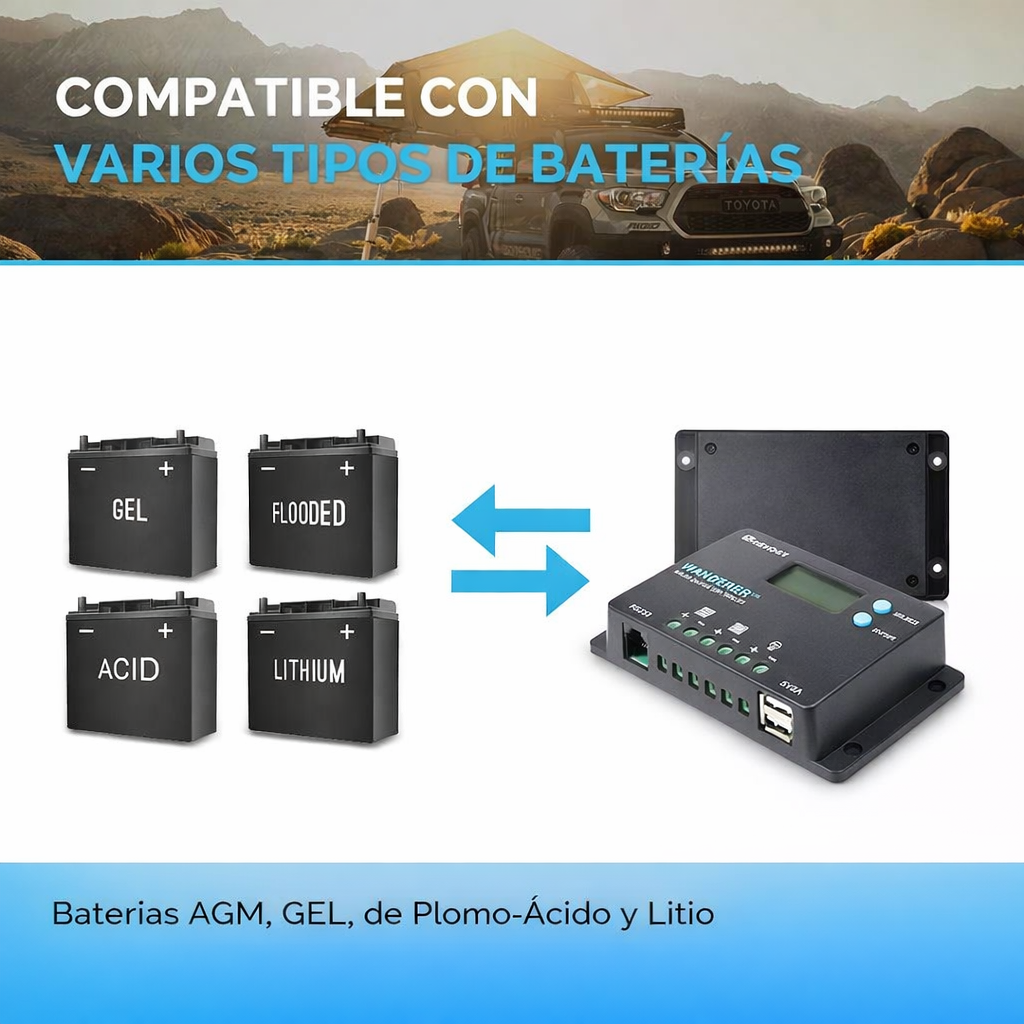 Controlador de Carga Solar Renogy Wanderer PWM 10A