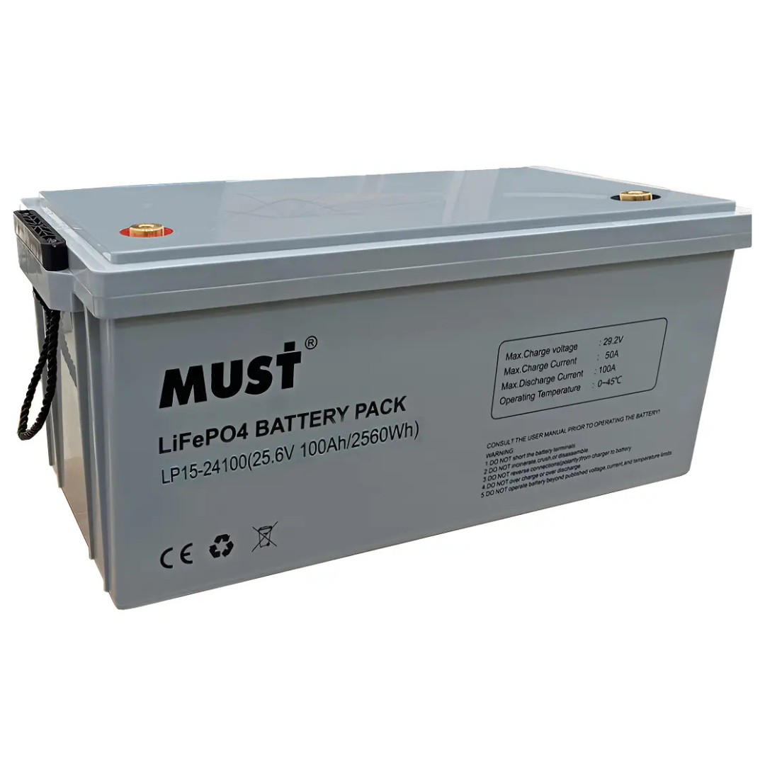 Batería de Litio LiFePO4 MUST 24V 100Ah  | 4000 Ciclos
