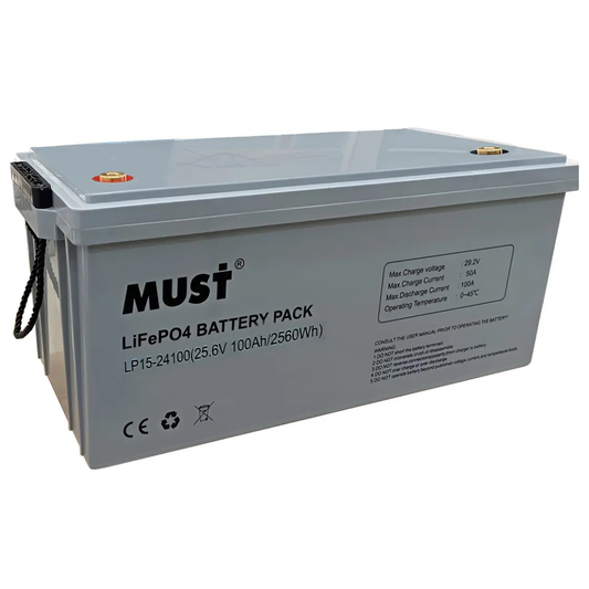 Batería de Litio LiFePO4 MUST 24V 100Ah  | 4000 Ciclos