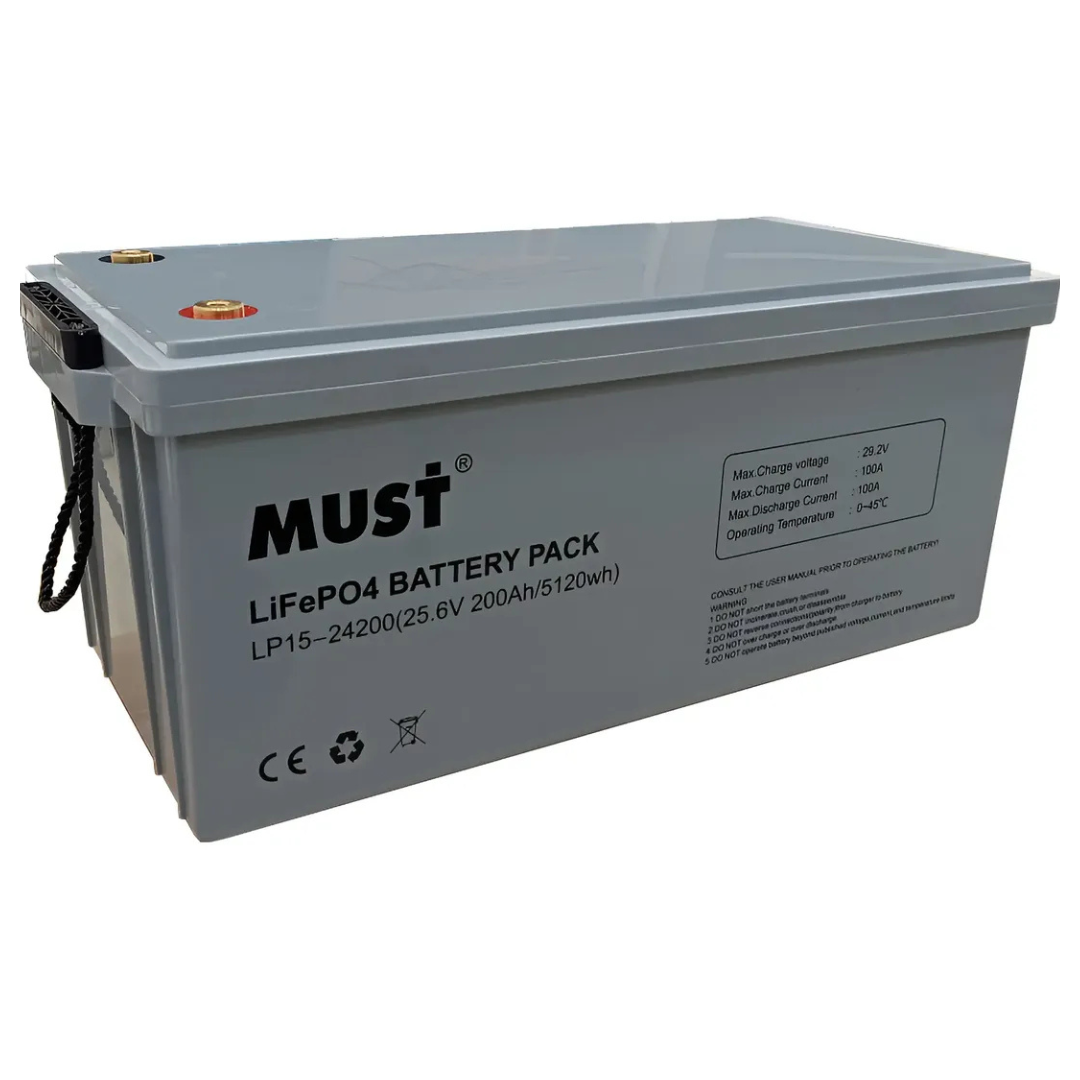 Batería de litio LiFePO4 MUST 24V - 200Ah | 6000 Ciclos