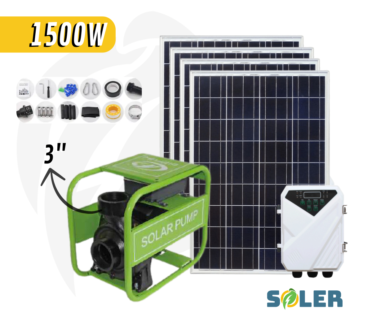 Bomba Solar Superficial 3" 17m 110V-1500W