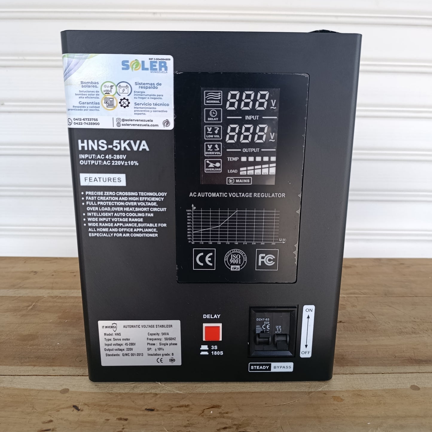 Estabilizador y elevador de voltaje 220V-HNS | 5KVA