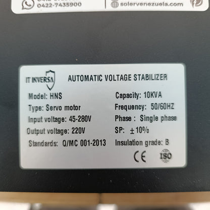 Estabilizador y elevador de voltaje 220V-HNS | 10KVA