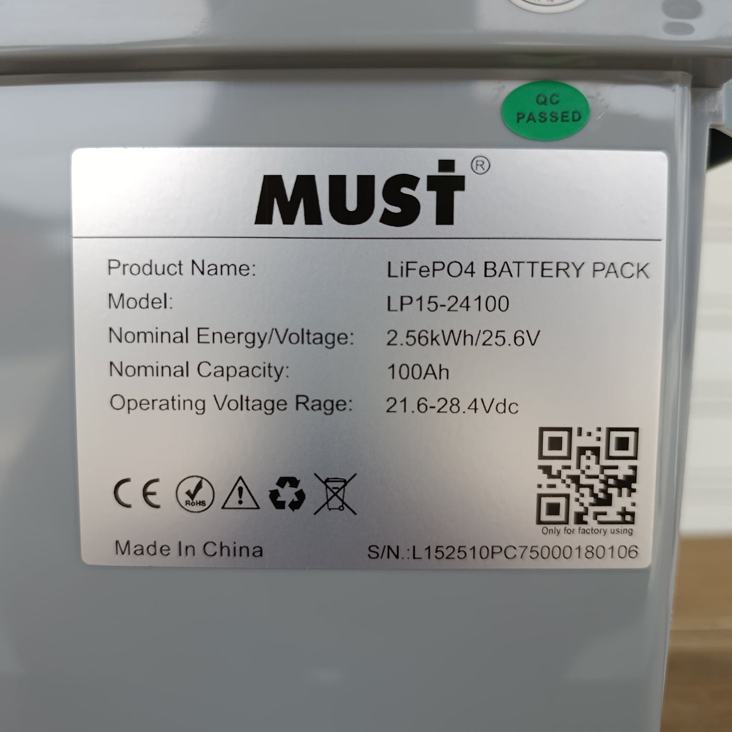 Batería de Litio LiFePO4 MUST 24V 100Ah  | 4000 Ciclos