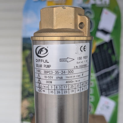 Bomba Solar Sumergible DPC 1.25" 35m 24V-300W