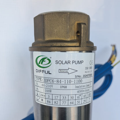 Bomba Solar Sumergible DPC 1.5" 84m 110V-1100W