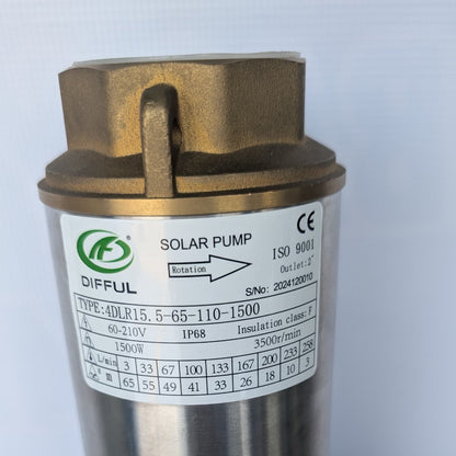 Bomba Solar Sumergible DLR 2" 65m 110V-1500W