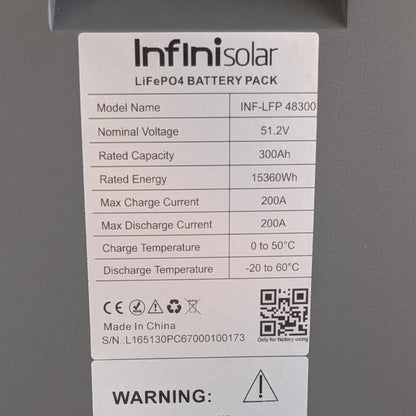Batería de litio LifePO4 InfiniSolar 48V-300Ah | 6000 ciclos