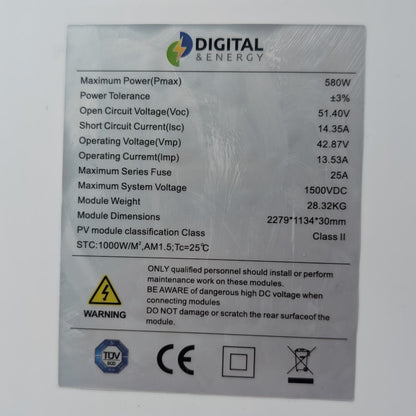 Panel Solar Monocristalino 580W BegProd