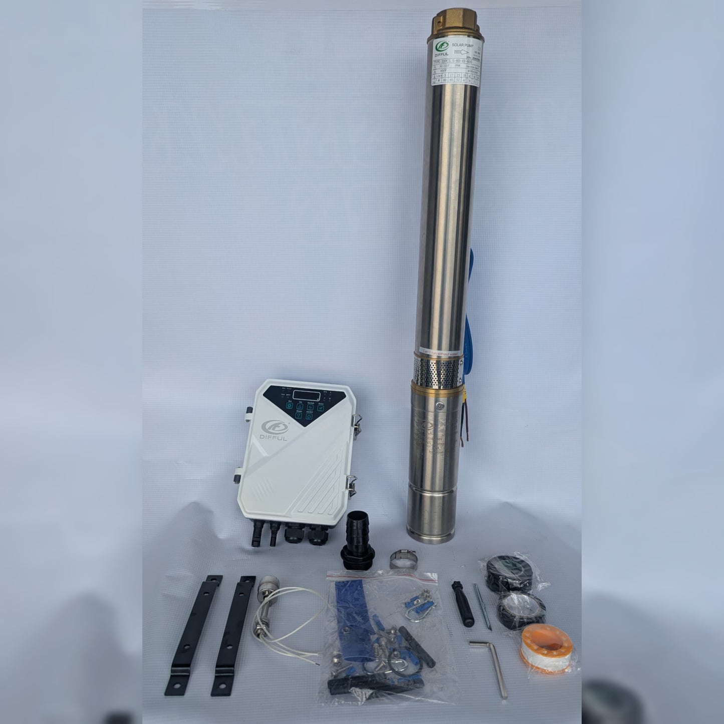 Bomba de Agua Solar Sumergible DPC 1.25" 80m 48V-600W