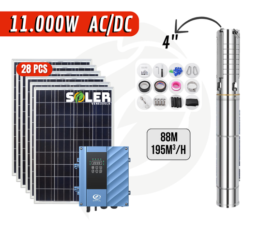 Bomba Solar Sumergible AC/DC DSC 4" 88m 11000W