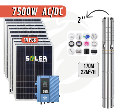 Bomba Solar Sumergible AC/DC DPC 2" 170m 7500W