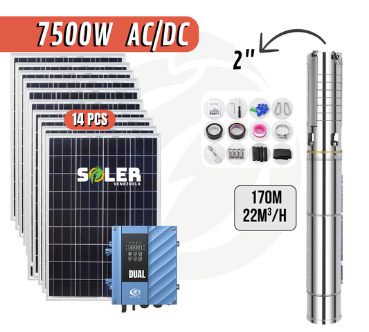 Bomba Solar Sumergible AC/DC DPC 2" 170m 7500W