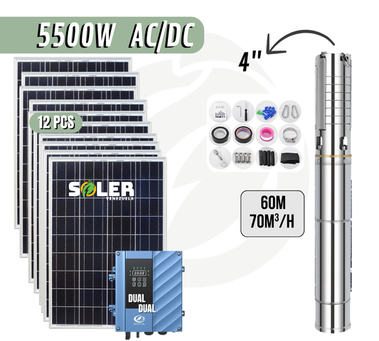 Bomba Solar Sumergible AC/DC DSC 4" 60m 5500W