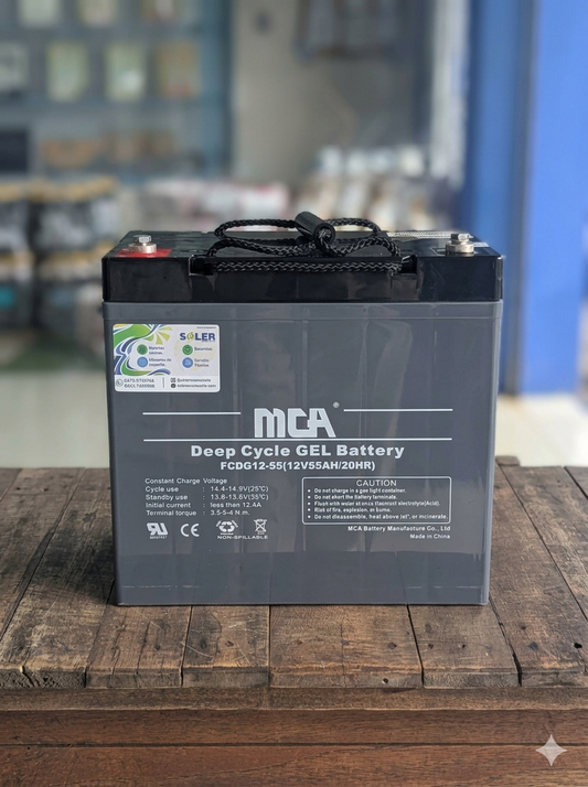 Batería de Gel MCA 12V - 55Ah | Ciclo Profundo