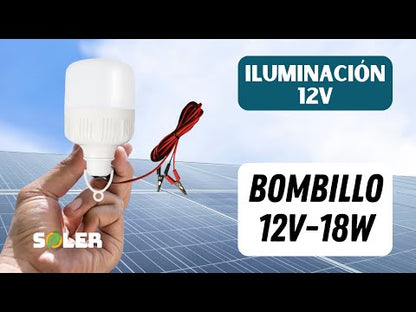 Bombillo tipo domo 12V- 18W Iluminación para Sistema Solar